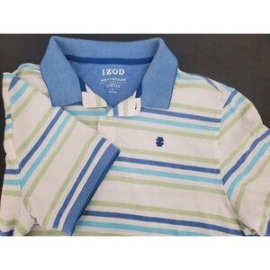 Izod Advantage Performance Natural Stretch Striped Golf Polo Shirt Men's Large